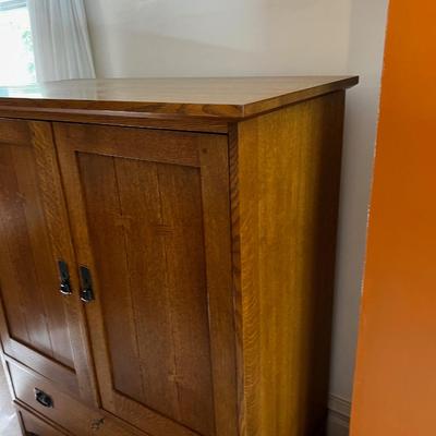 UP -- STICKLEY Mission Style Entertainment Center TV Cabinet