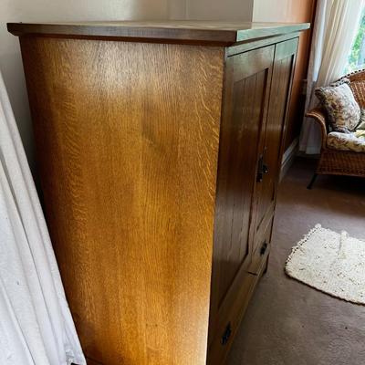 UP -- STICKLEY Mission Style Entertainment Center TV Cabinet