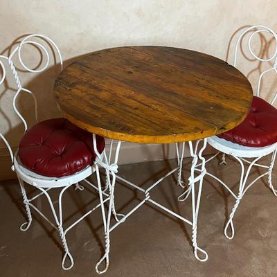 UP --Antique Ice Cream Parlor Table and Chairs 