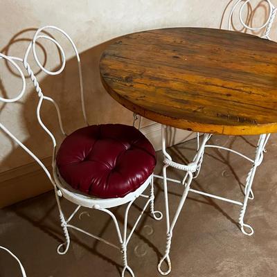 UP --Antique Ice Cream Parlor Table and Chairs 