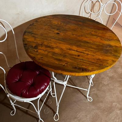 UP --Antique Ice Cream Parlor Table and Chairs 