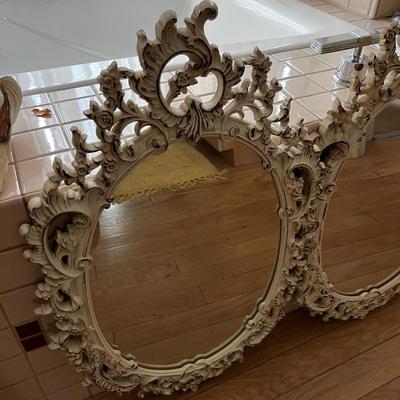UP -- Pair of Syroco Mirrors White/Gold 