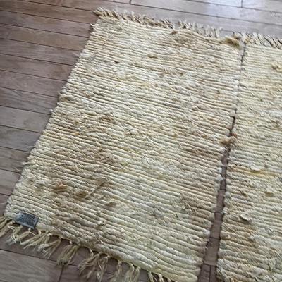 UP -- 2 Yellow Braided Rag Rugs 