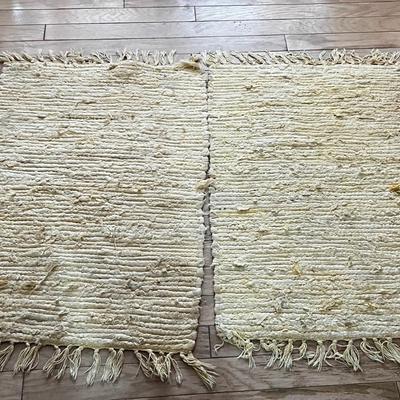 UP -- 2 Yellow Braided Rag Rugs 
