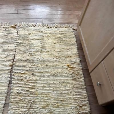 UP -- 2 Yellow Braided Rag Rugs 