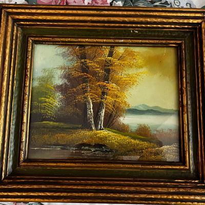 UP-- Antique Oil Painting TREES