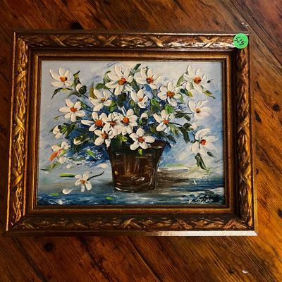 UP-- Oil Painting Flower Basket 