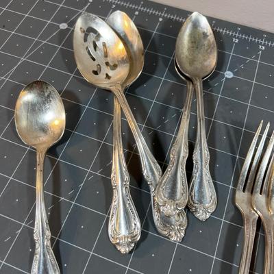 Partial Set of Rogers Silver Overlaid Oneida 