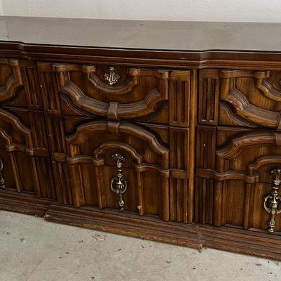 GARAGE -- Mediterranean Chest of Drawers with a glass top