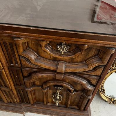 GARAGE -- Mediterranean Chest of Drawers with a glass top