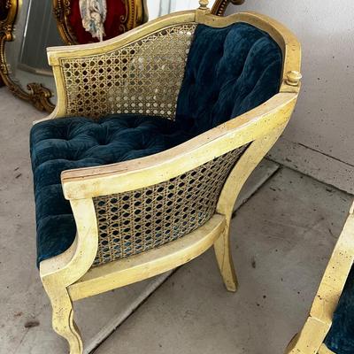 GARAGE -- Blue Velvet Club Chairs (2) 