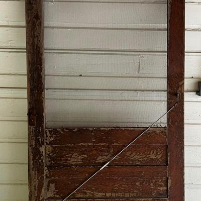 GARAGE -- LARGE VINTAGE SCREEN DOOR