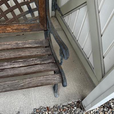 GARAGE --50" Long Rickety Wood Iron Bench 