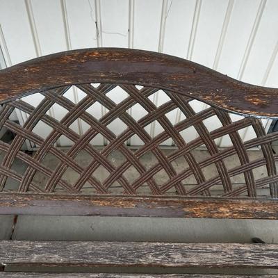 GARAGE --50" Long Rickety Wood Iron Bench 