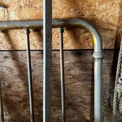 GARAGE -- Antique Brass Bed with Rails, Full Size