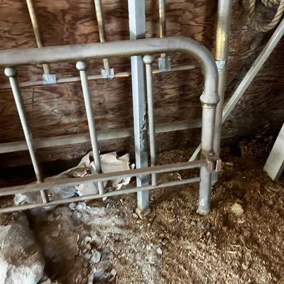 GARAGE -- Antique Brass Bed with Rails, Full Size