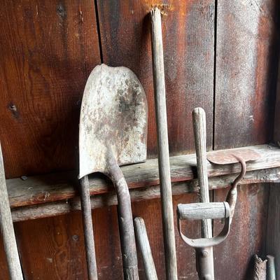 GARAGE -- tons of old yard tools 