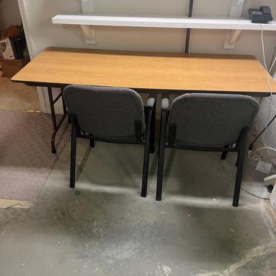 Two Padded Chairs & Folding Table (S-MG)