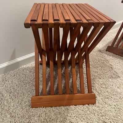 Two Wooden Folding Tables (S-MG)