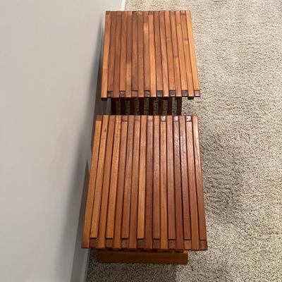 Two Wooden Folding Tables (S-MG)