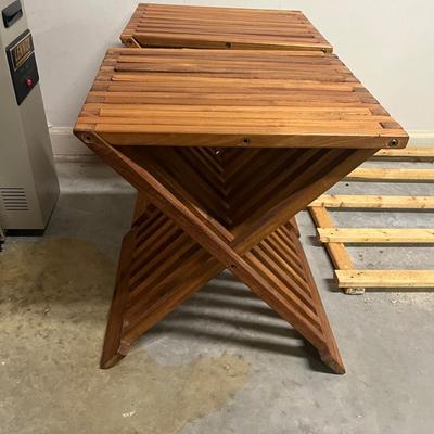 Two Wooden Folding Tables (S-MG)