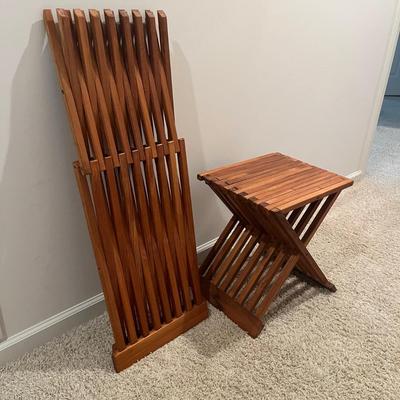 Two Wooden Folding Tables (S-MG)