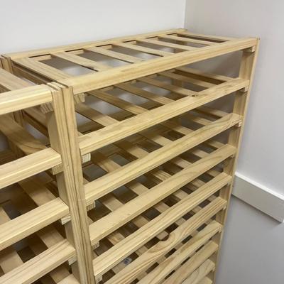 Two Wooden Wine Racks & Thermometer/Humidity Gauge (B1-MG)