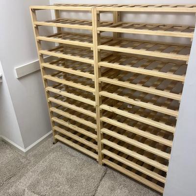Two Wooden Wine Racks & Thermometer/Humidity Gauge (B1-MG)