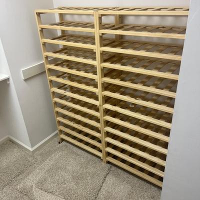 Two Wooden Wine Racks & Thermometer/Humidity Gauge (B1-MG)
