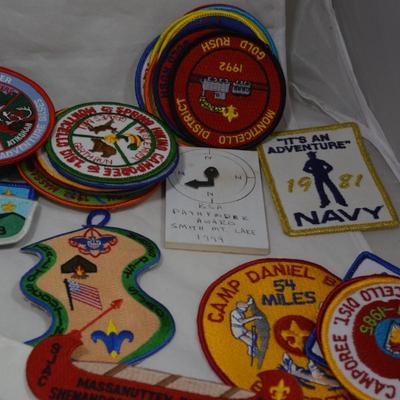 Very Large Lot of Boy Scout Patches, Sashes and Woggles