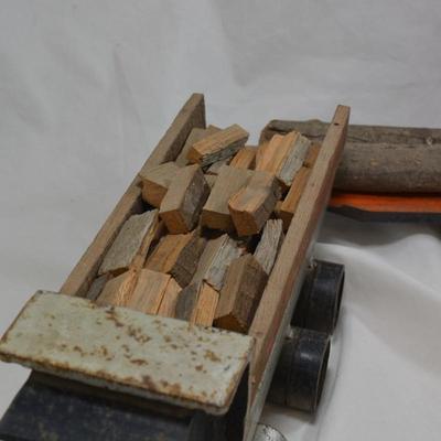 Heavy Vintage Home-Made Lumber Truck & Trailer