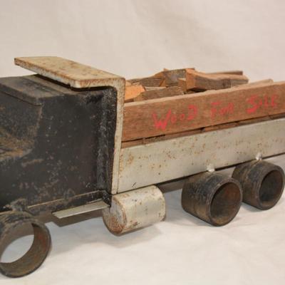 Heavy Vintage Home-Made Lumber Truck & Trailer