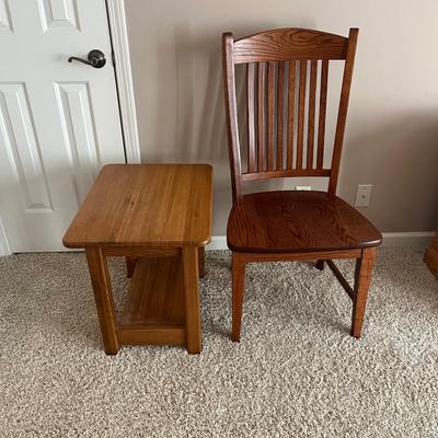 Solid Wood Chair & Side Table (D2-MG)