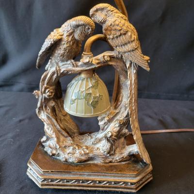 A Pair of Metal Parrot Lamps (D-DW)