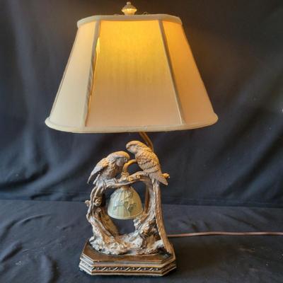 A Pair of Metal Parrot Lamps (D-DW)