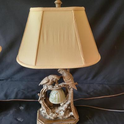 A Pair of Metal Parrot Lamps (D-DW)