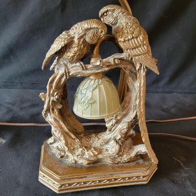 A Pair of Metal Parrot Lamps (D-DW)
