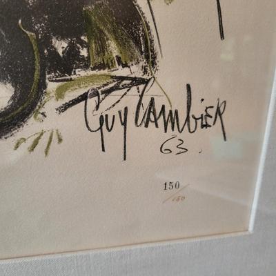 Pencil Signed and Numered Lithograph by Guy Cambier (DR-DW)