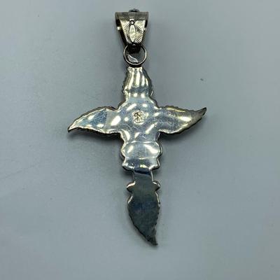 Southwest Style 925 & 14K Cross Pendants & Ring with Opal & Turquoise (B3-HS)