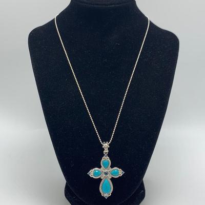 Turquoise Cross Pendants on 14K & 925 (B3-HS)