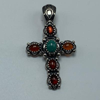 Turquoise Cross Pendants on 14K & 925 (B3-HS)