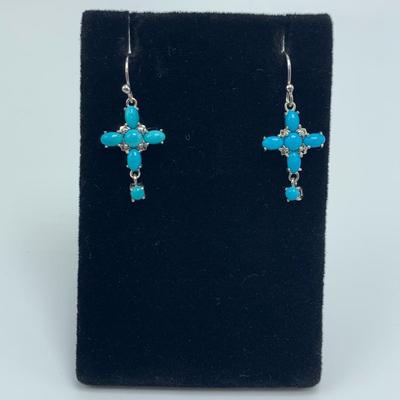 Turquoise Cross Pendants on 14K & 925 (B3-HS)