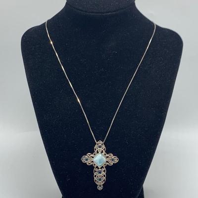 Turquoise Cross Pendants on 14K & 925 (B3-HS)
