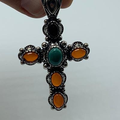 Turquoise Cross Pendants on 14K & 925 (B3-HS)