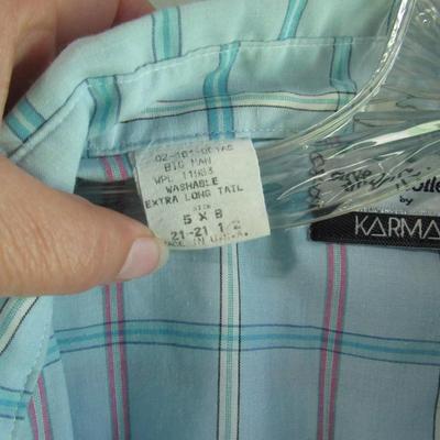 Lot 113:  Men's Vintage Button Down Short Sleeve Shirt, 20 21 1/2, Karman