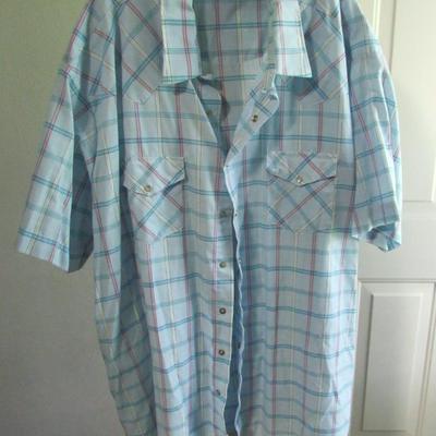 Lot 113:  Men's Vintage Button Down Short Sleeve Shirt, 20 21 1/2, Karman