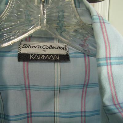 Lot 113:  Men's Vintage Button Down Short Sleeve Shirt, 20 21 1/2, Karman