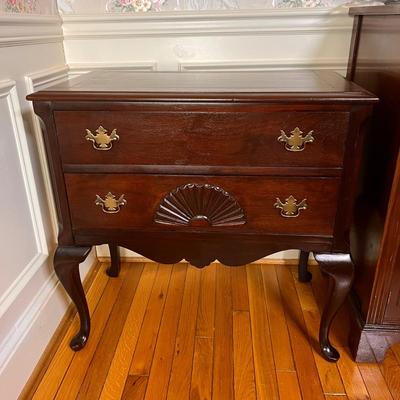 Antique Vntg. Queen Anne Style Low Boy Chest