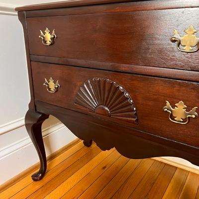 Antique Vntg. Queen Anne Style Low Boy Chest