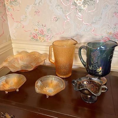 6 Pc. Lot Vintage Carnival Ware Glass